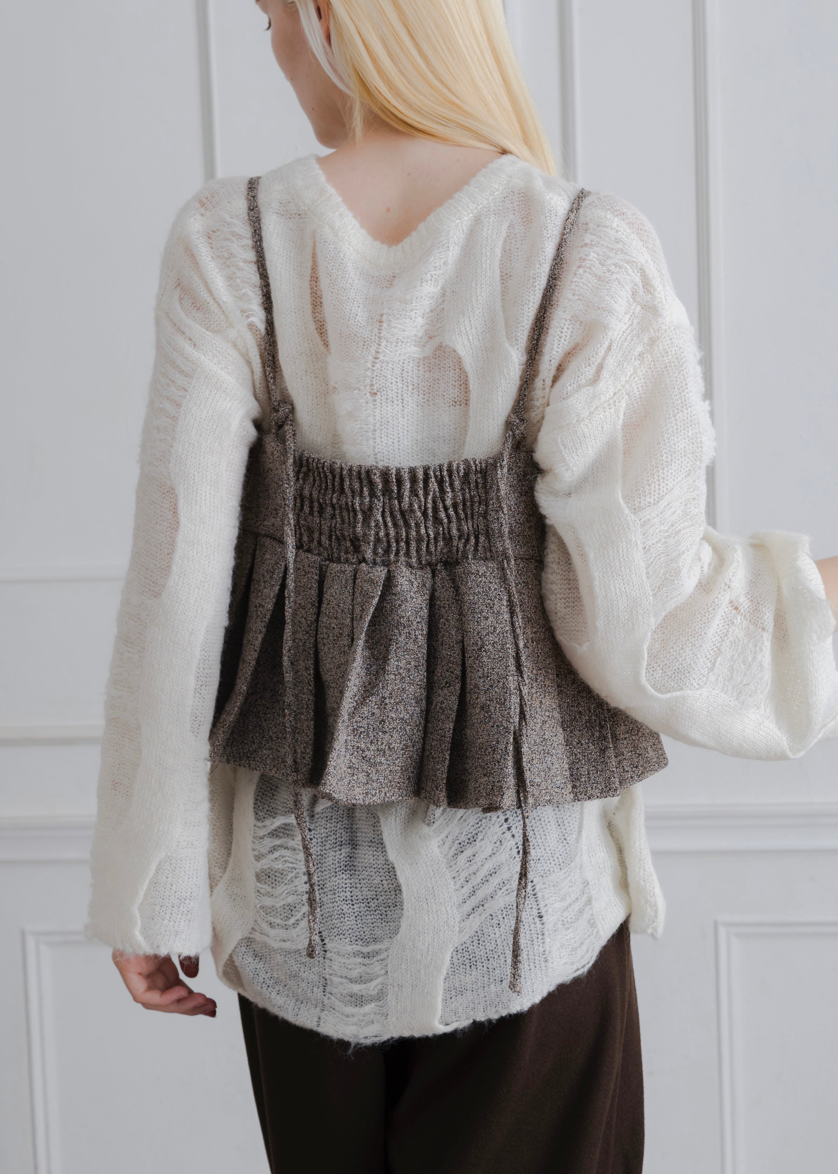 TWEED PLEATS CAMISOLE