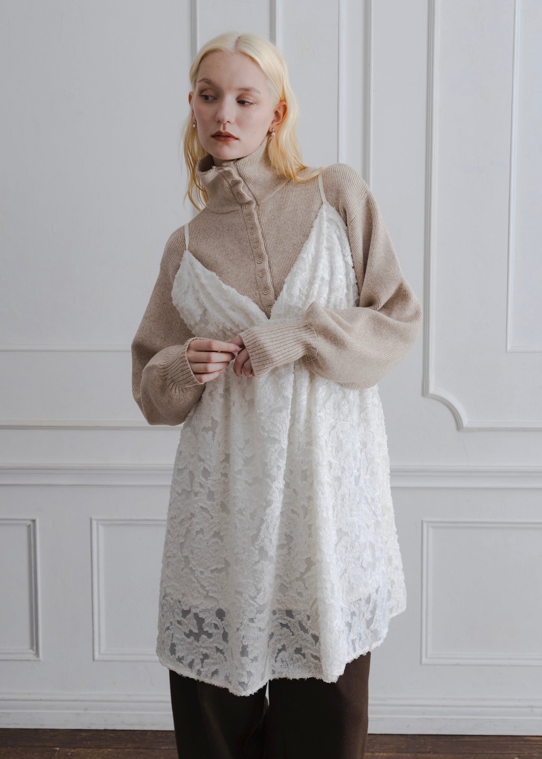 SHEER JACQUARD TUNIC CAMISOLE