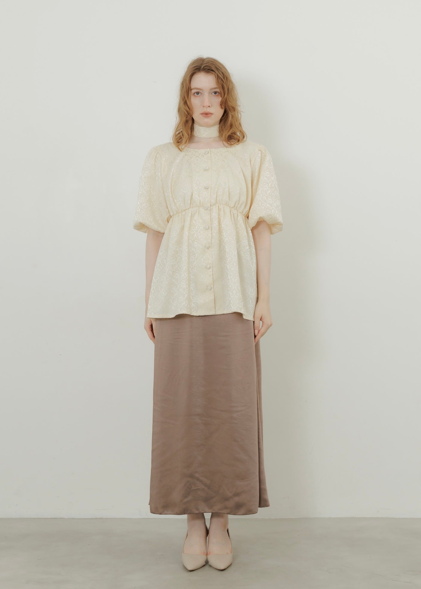 SATIN SEMI FLARE SKIRT