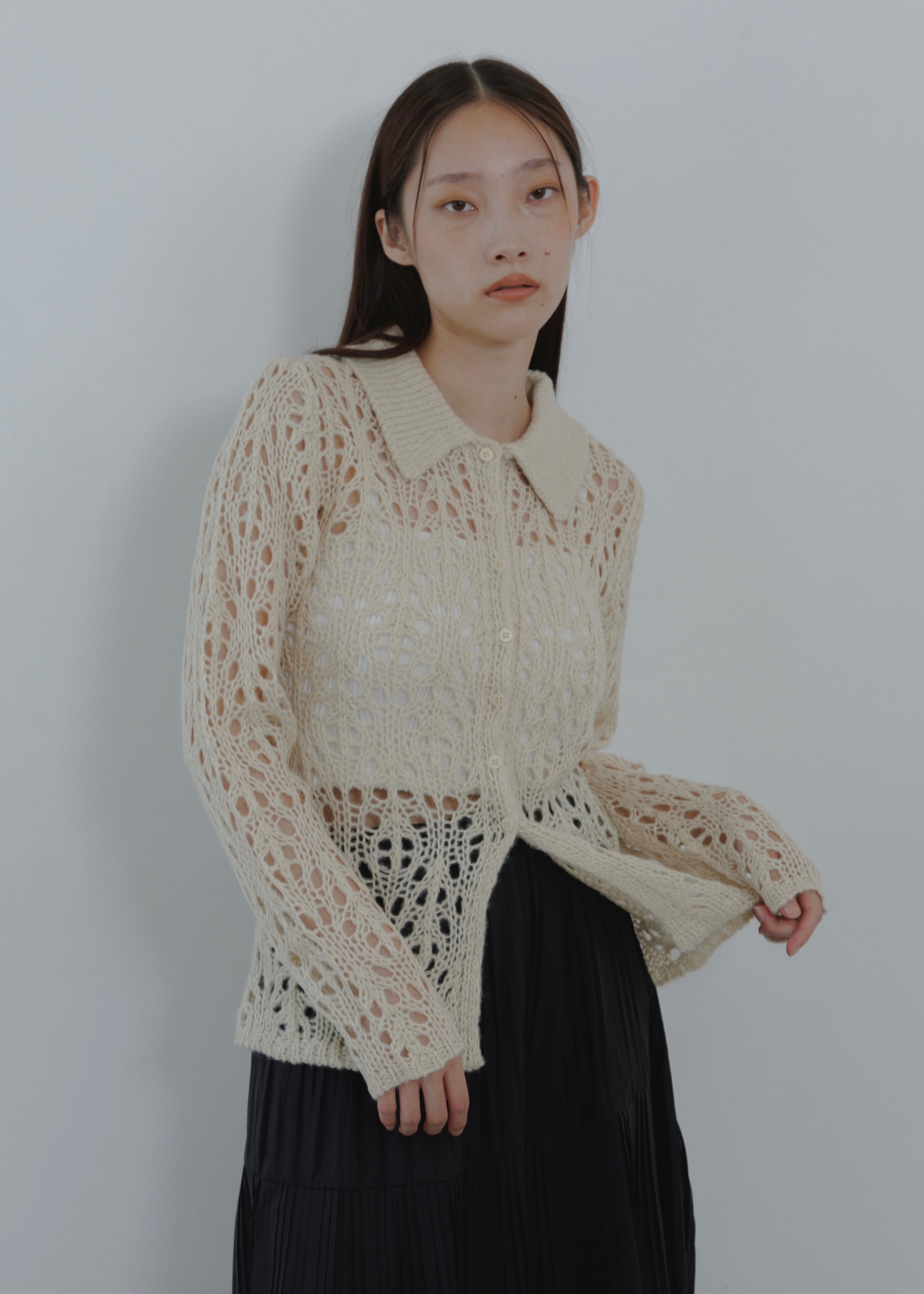OPENWORK MOHAIR CARDIGAN
