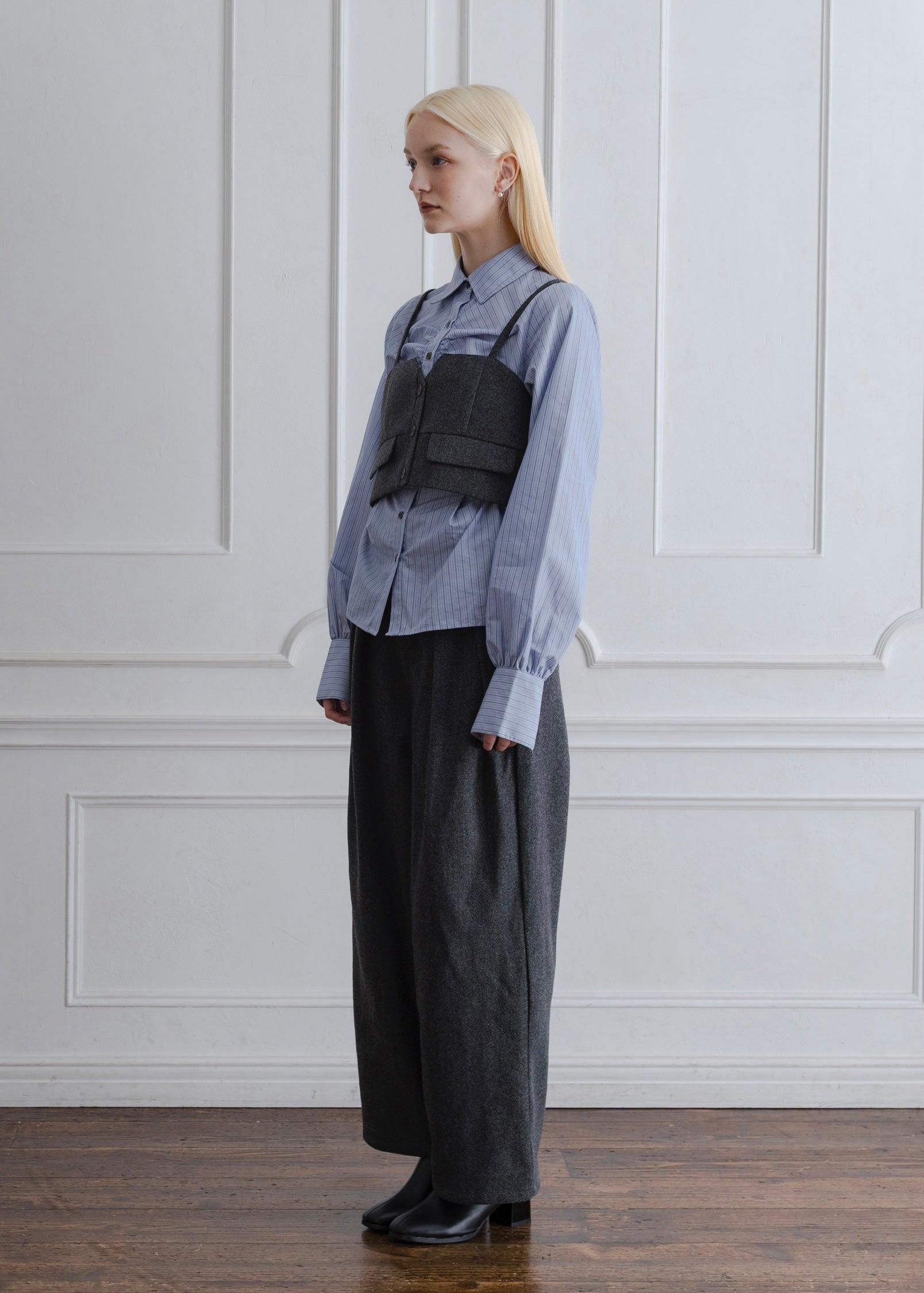 FAUX WOOL BUSTIER