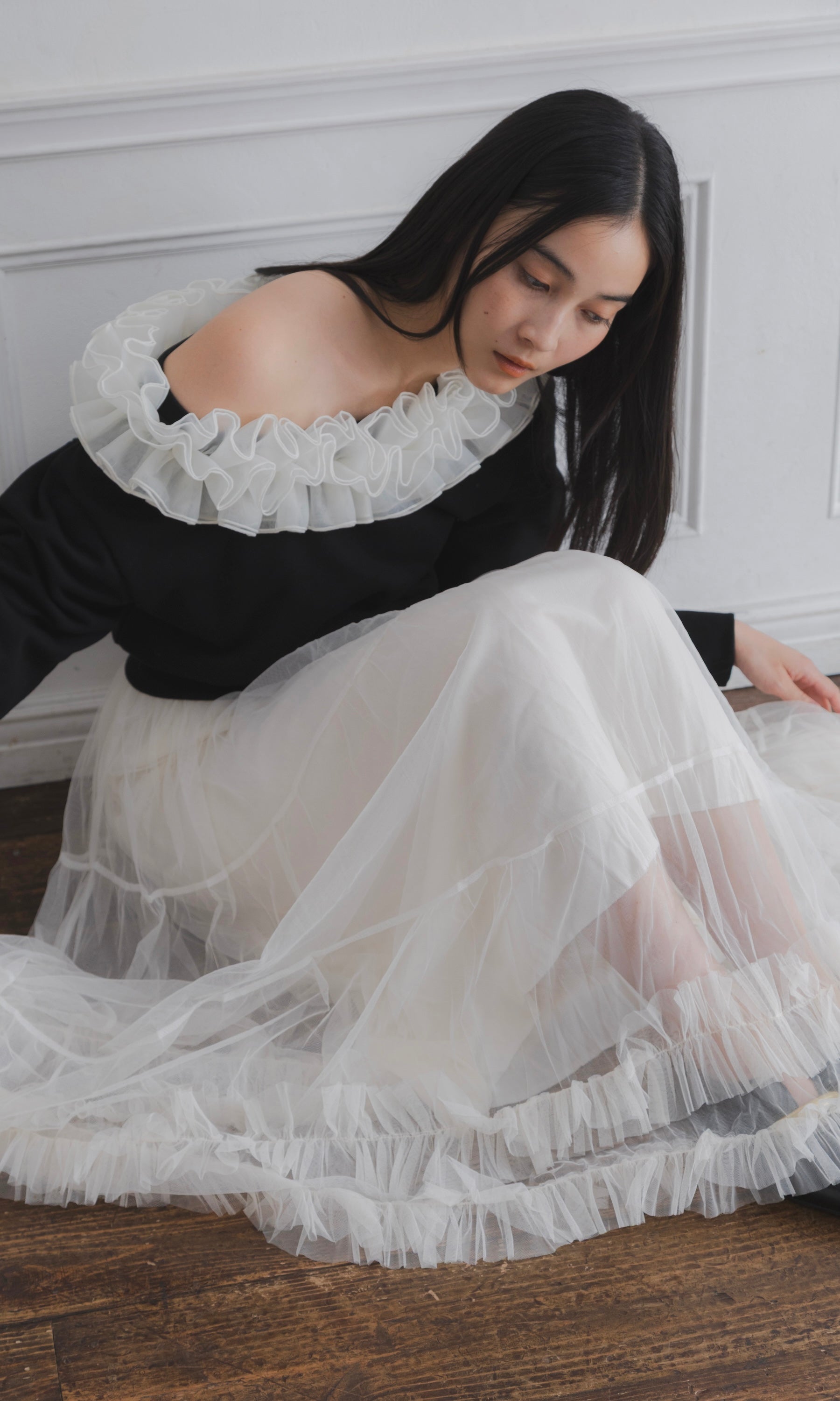 TULLE TIERED SKIRT