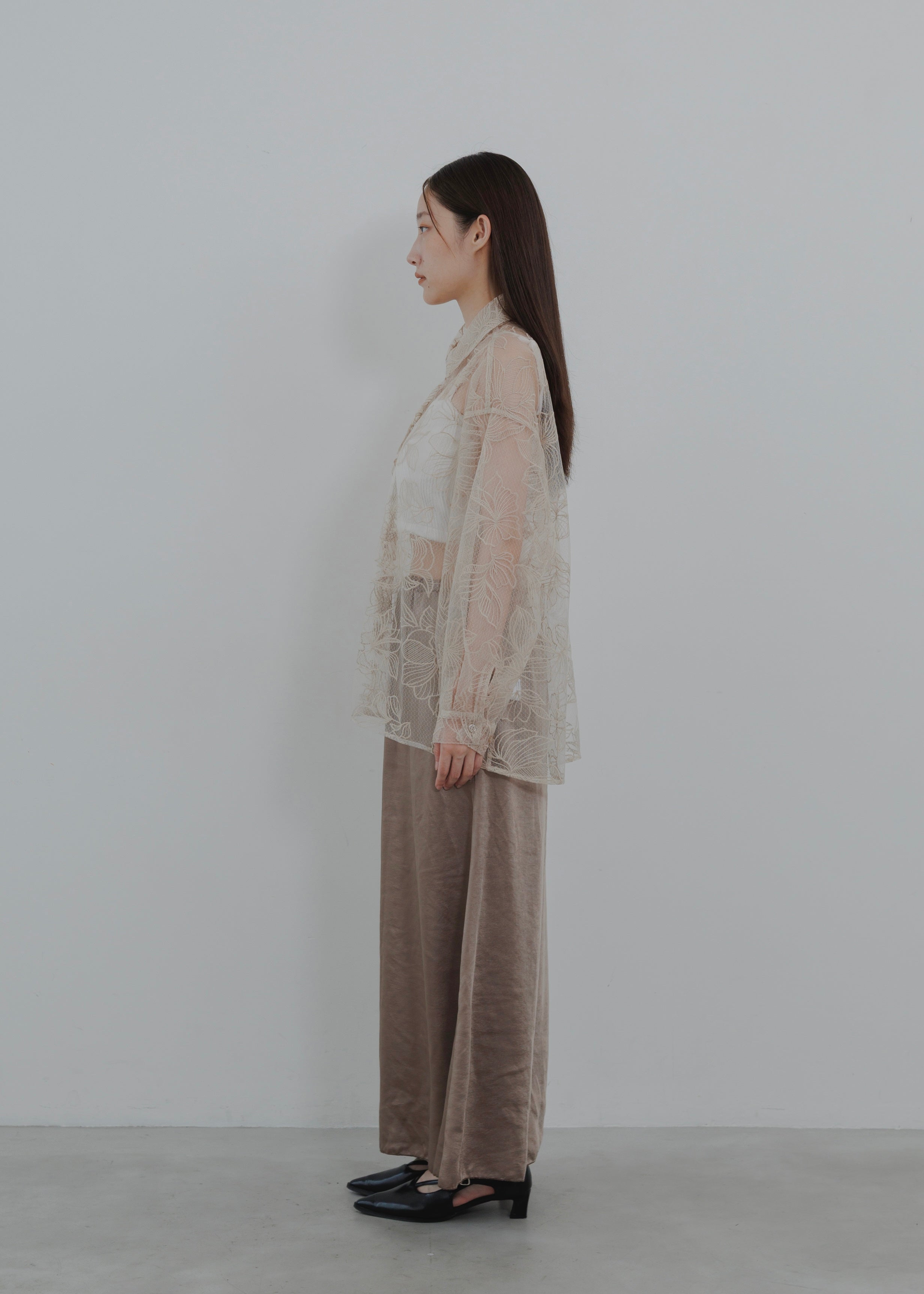 FLOWER TULLE SHIRT