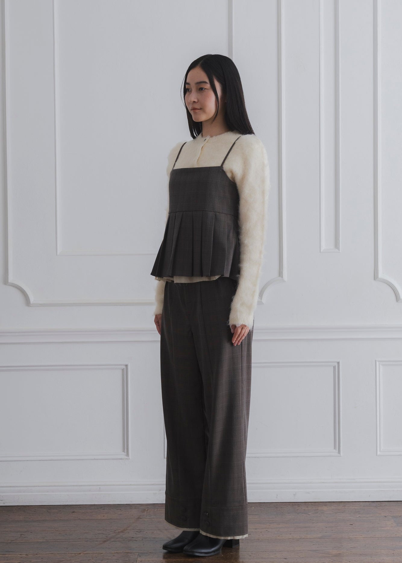 CHECK PLEATS CAMISOLE