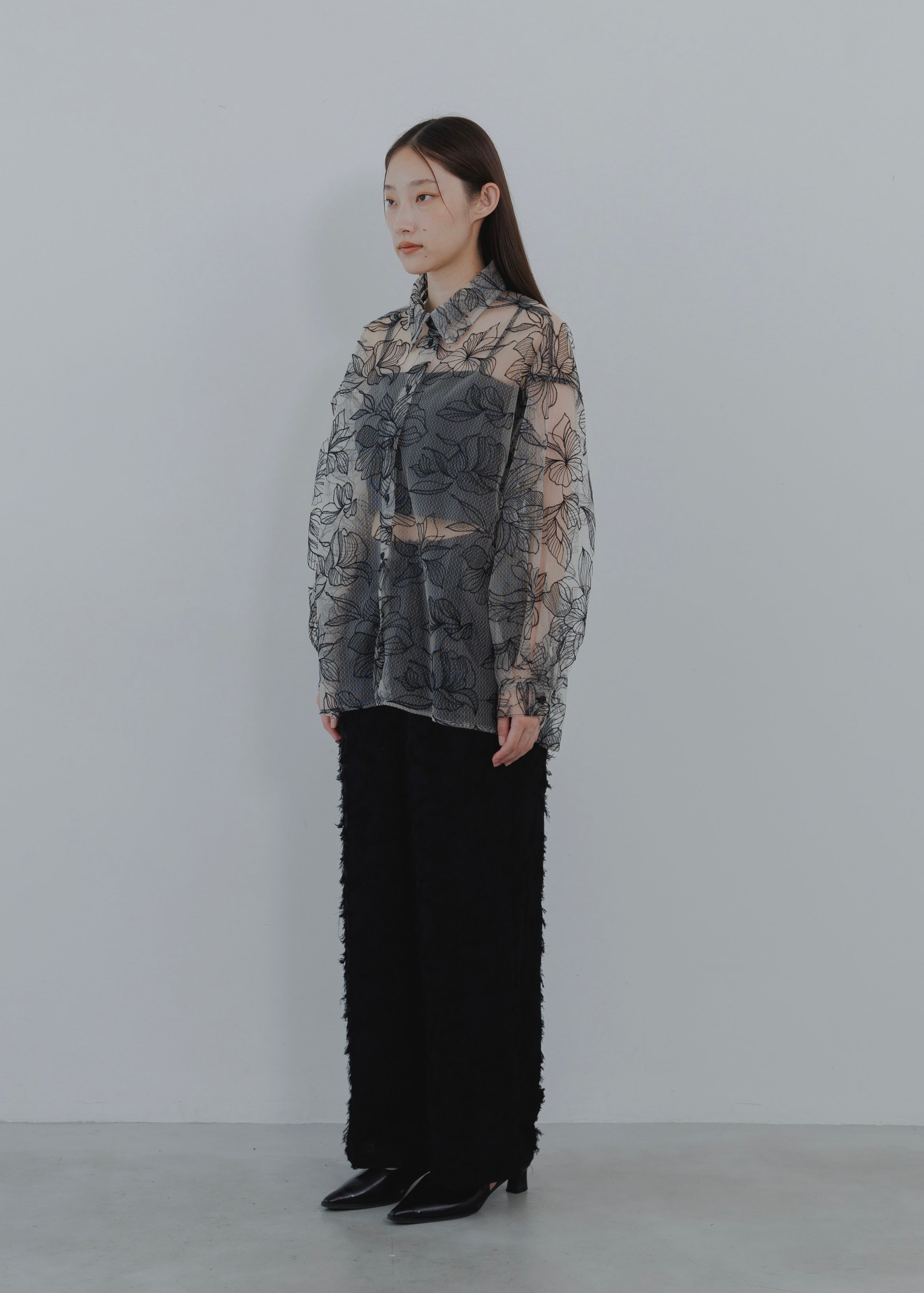 FLOWER TULLE SHIRT