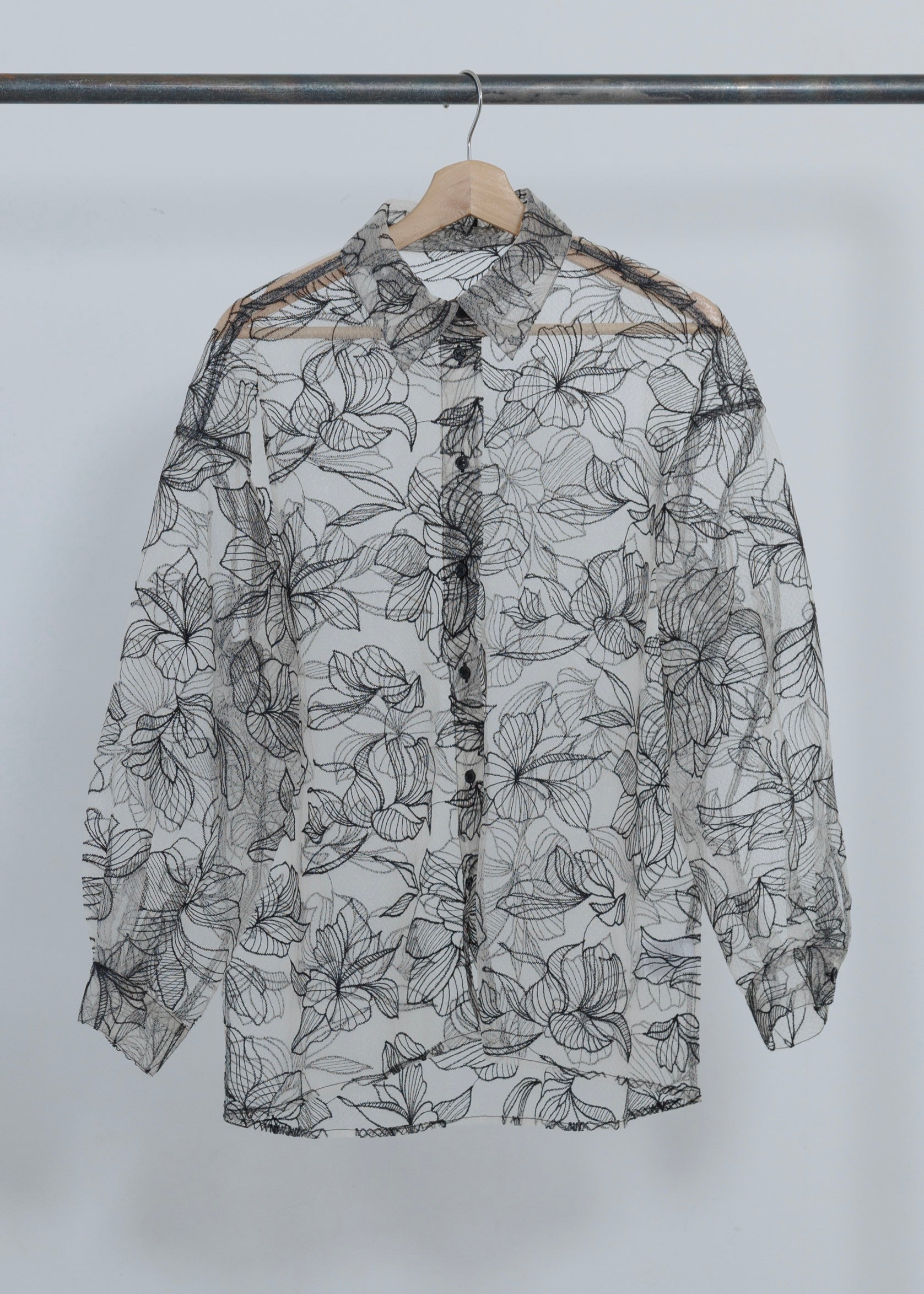 FLOWER TULLE SHIRT