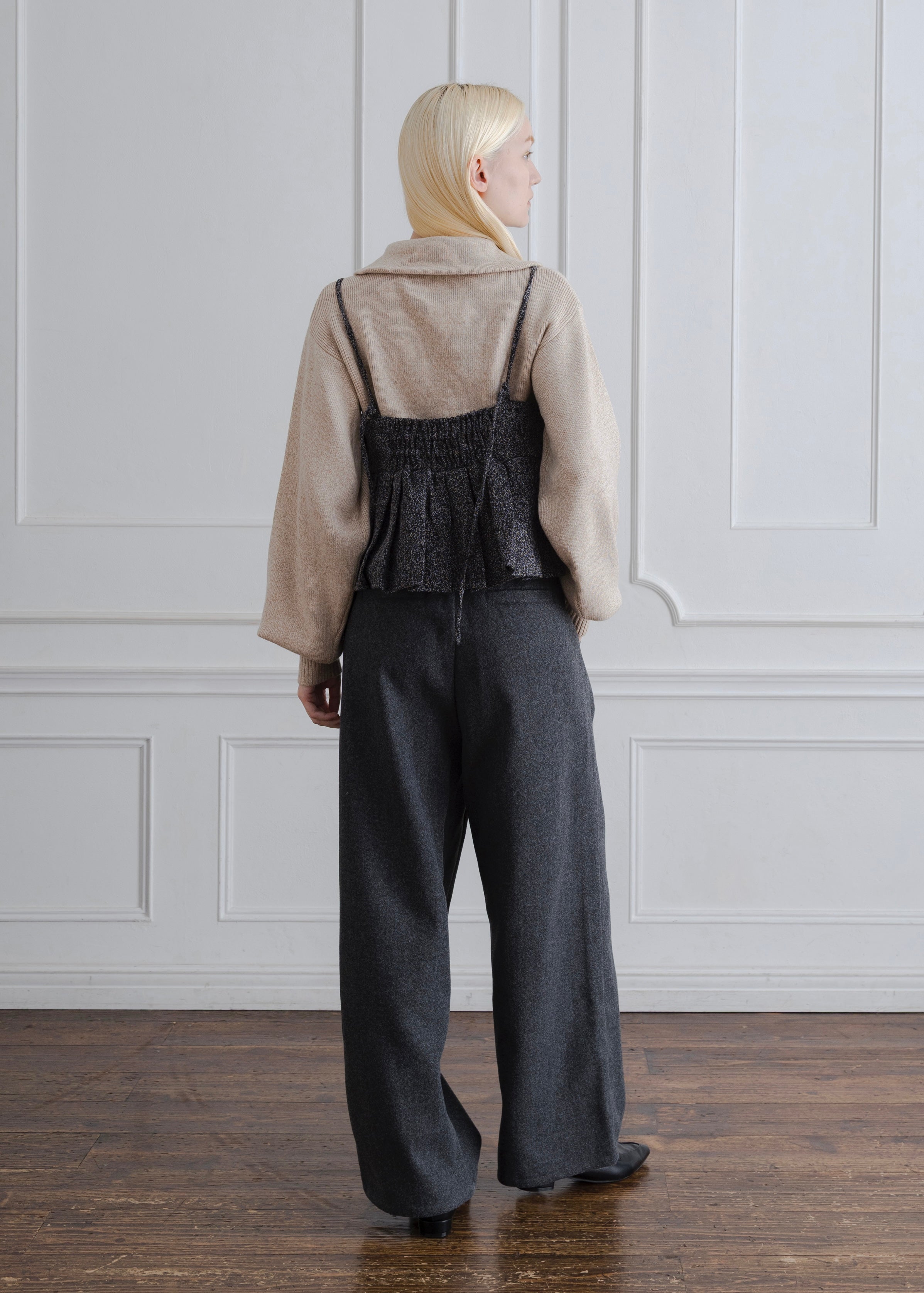 TWEED PLEATS CAMISOLE