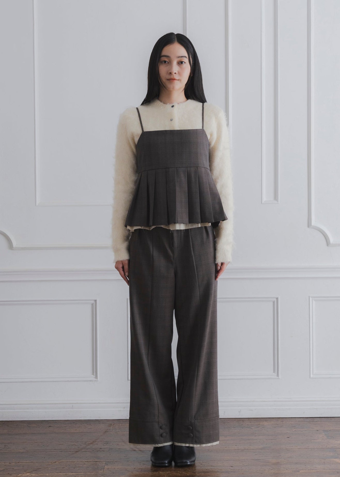 CHECK PLEATS CAMISOLE