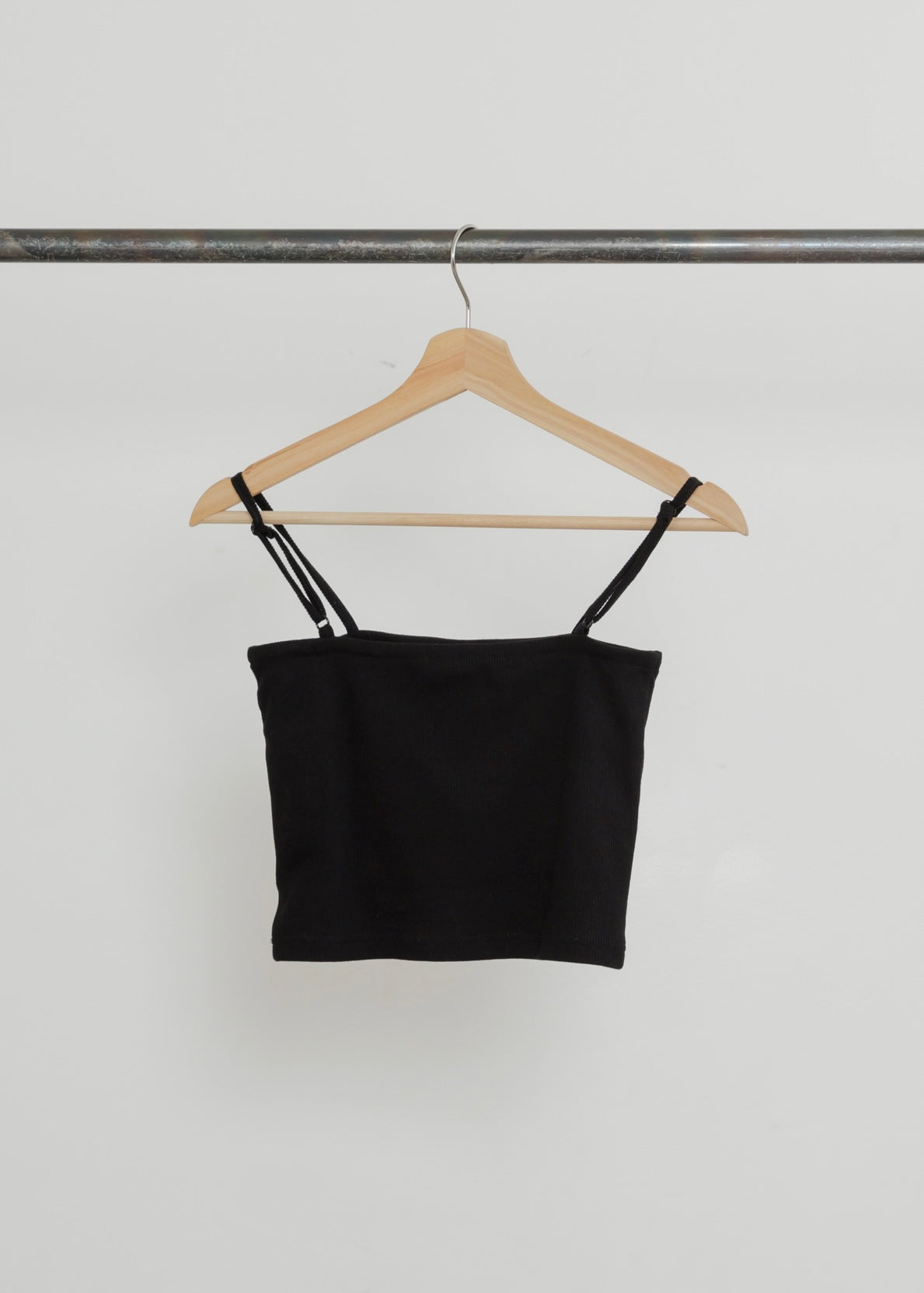 トップス Re:Camisole - Black CROPPED RIB CAMISOLE