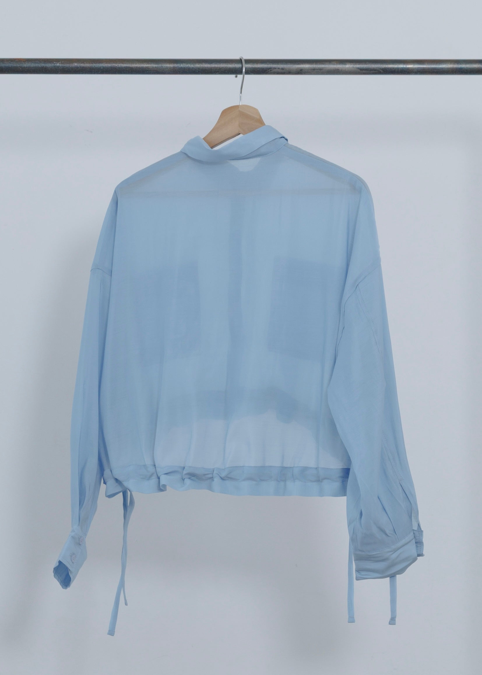 SHEER GATHER SHORT BLOUSE