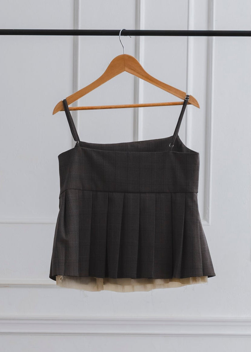 CHECK PLEATS CAMISOLE