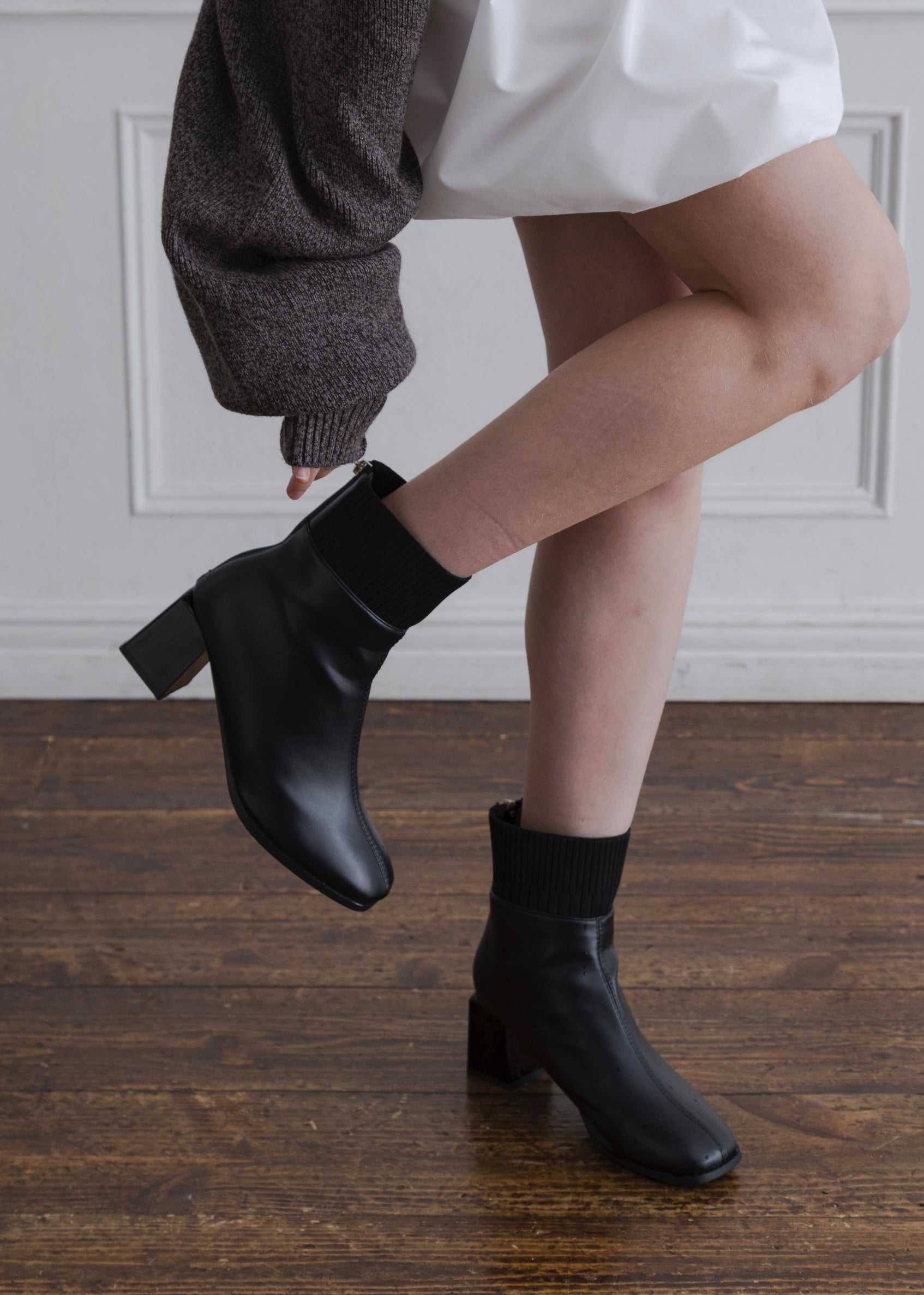 RIB SHORT BOOTS