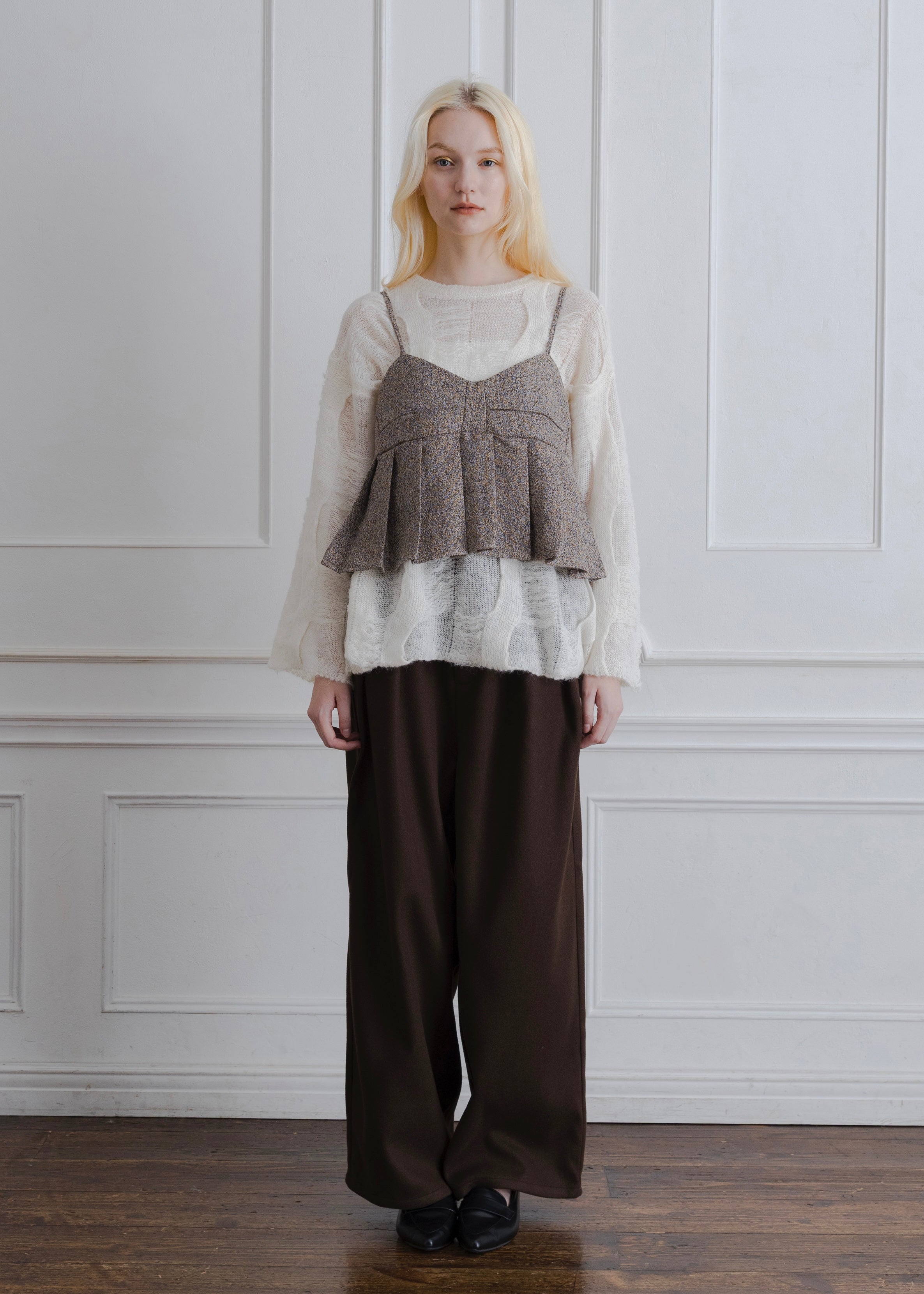 TWEED PLEATS CAMISOLE