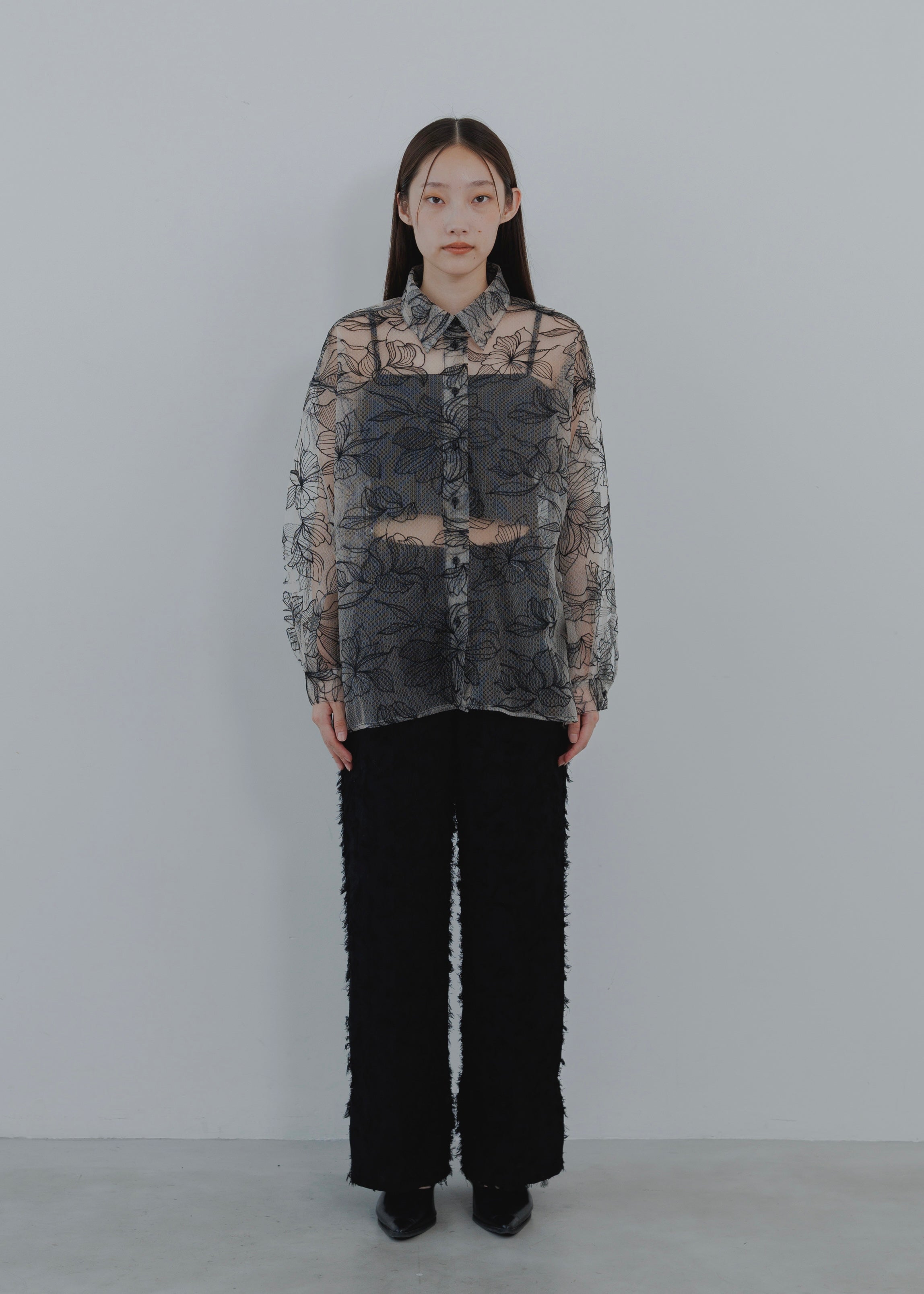 FLOWER TULLE SHIRT