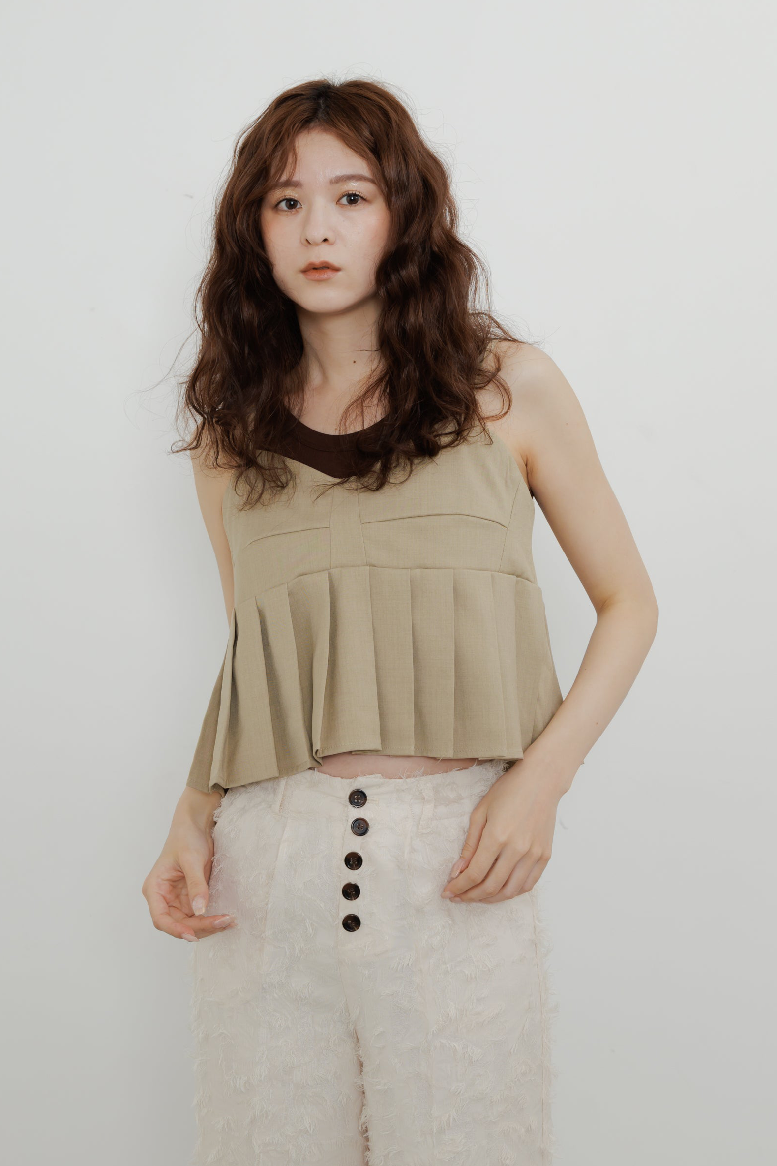 TWILL PLEATS CAMISOLE