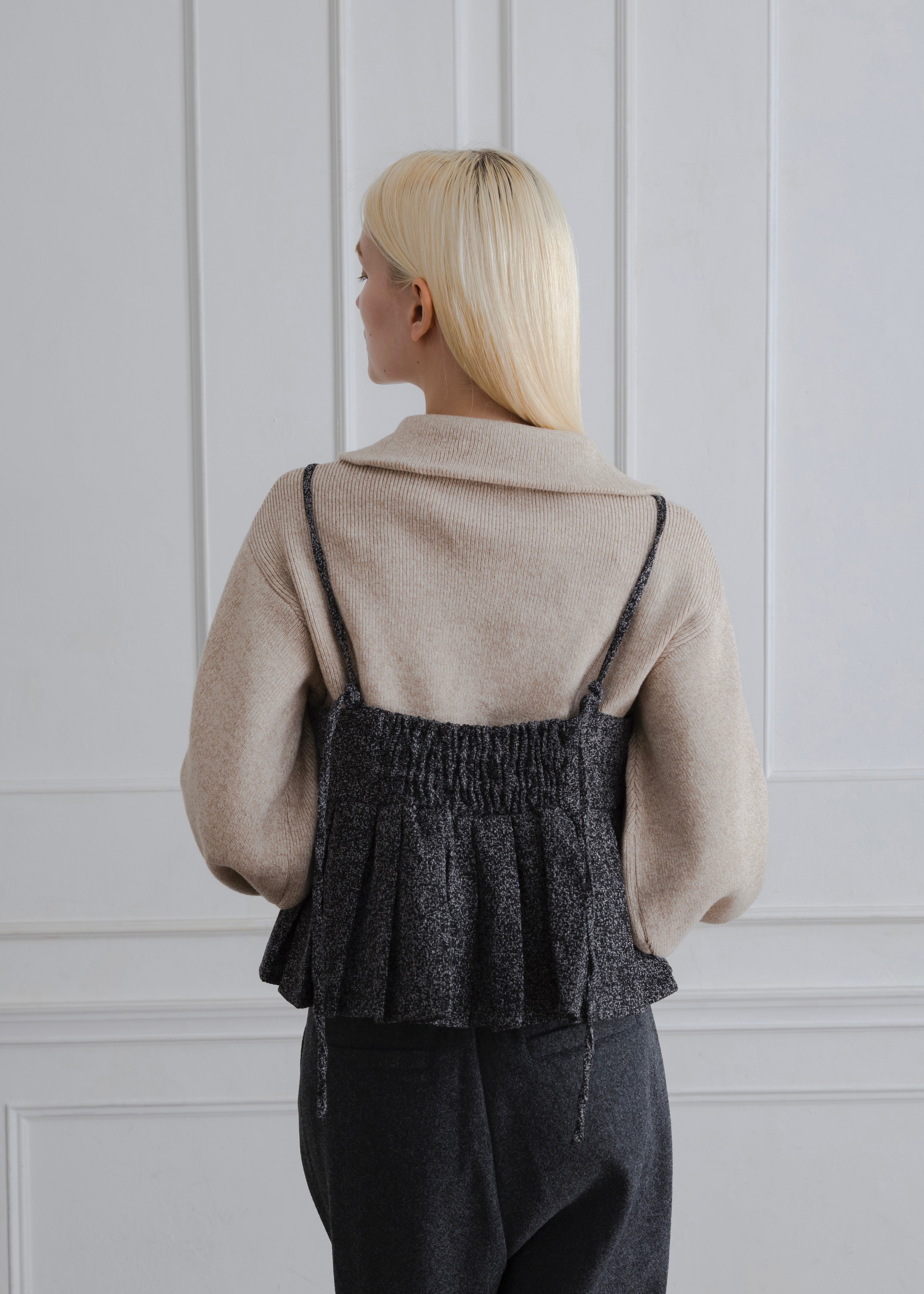 TWEED PLEATS CAMISOLE