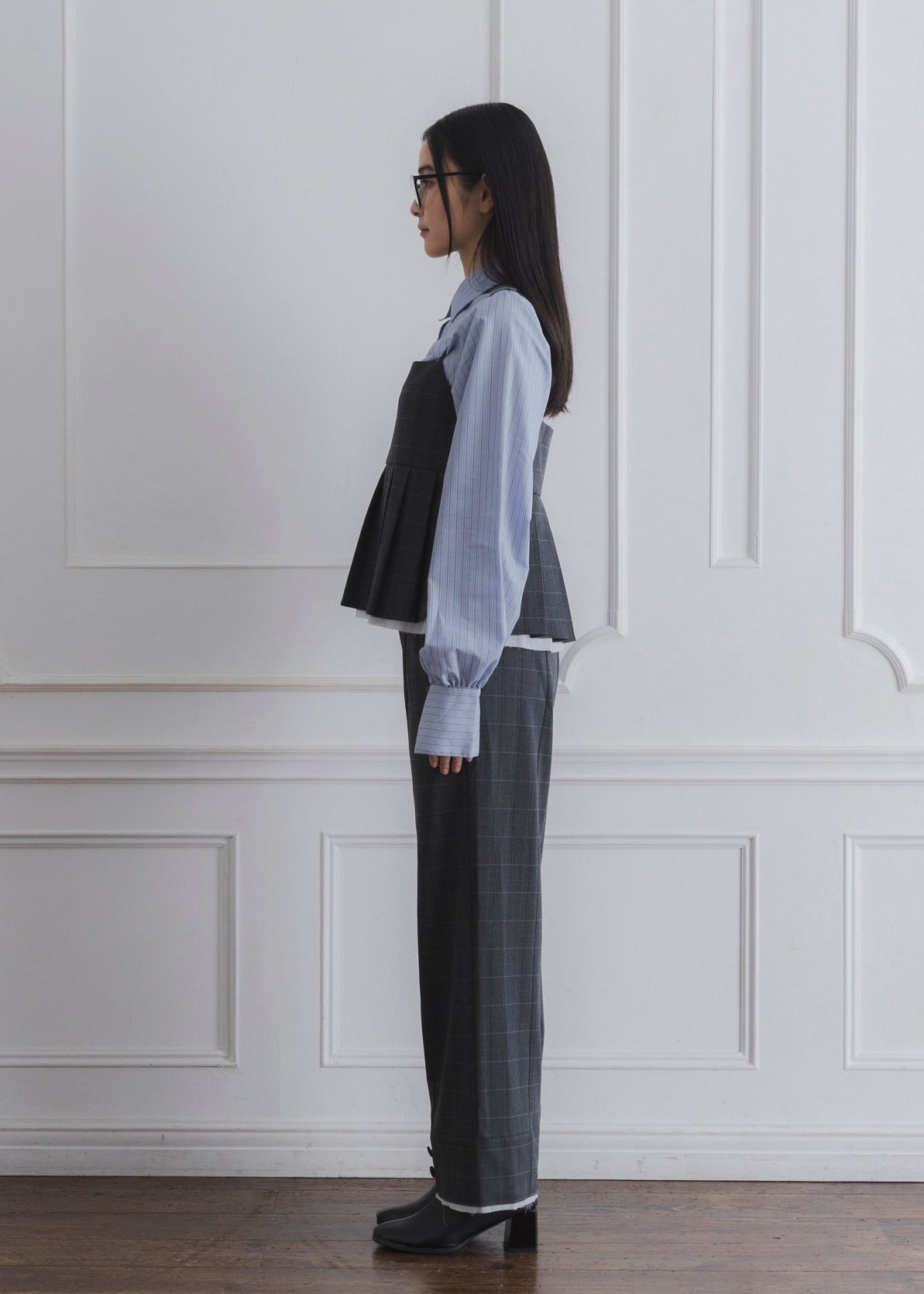 CHECK PLEATS CAMISOLE