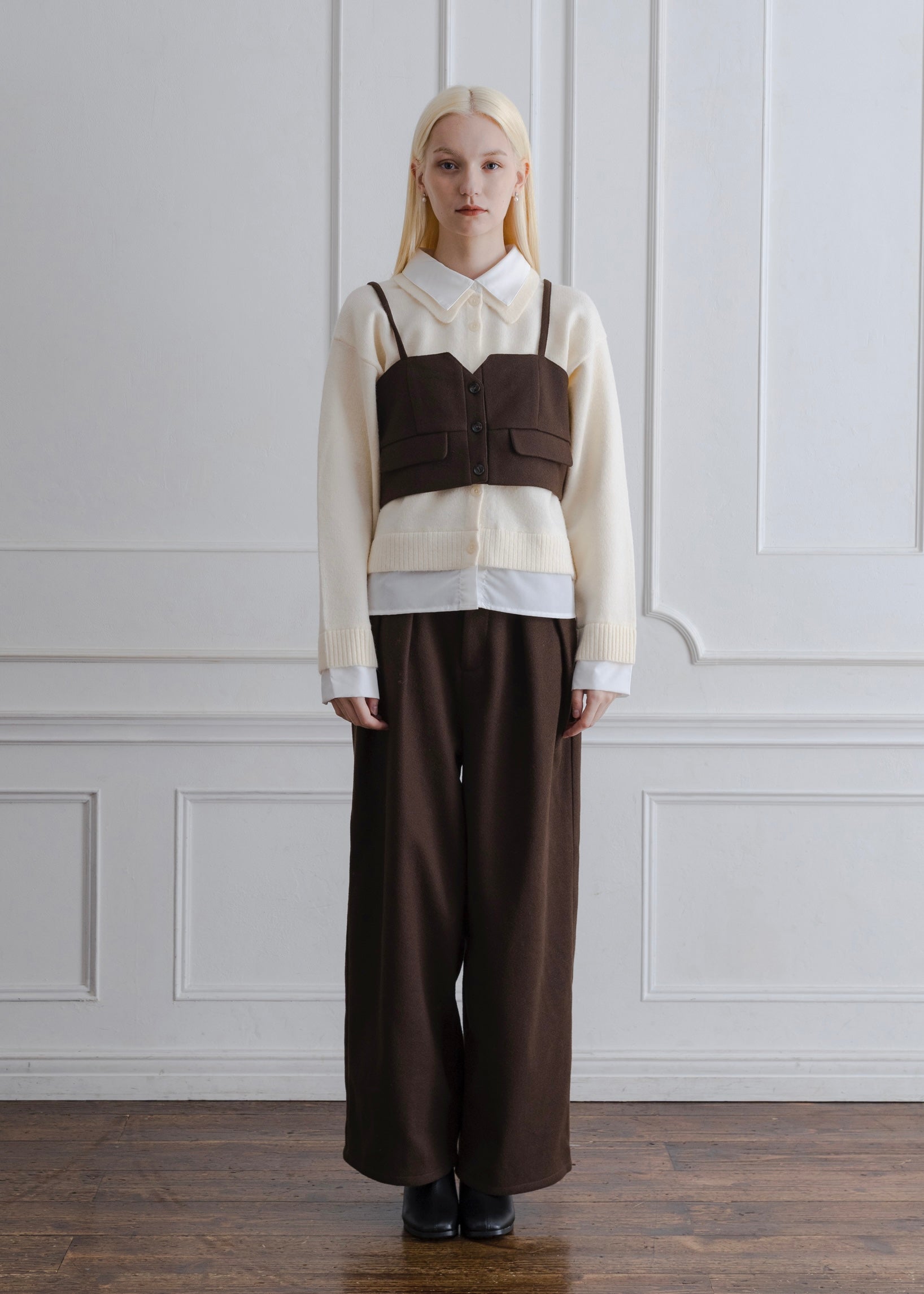 FAUX WOOL BUSTIER