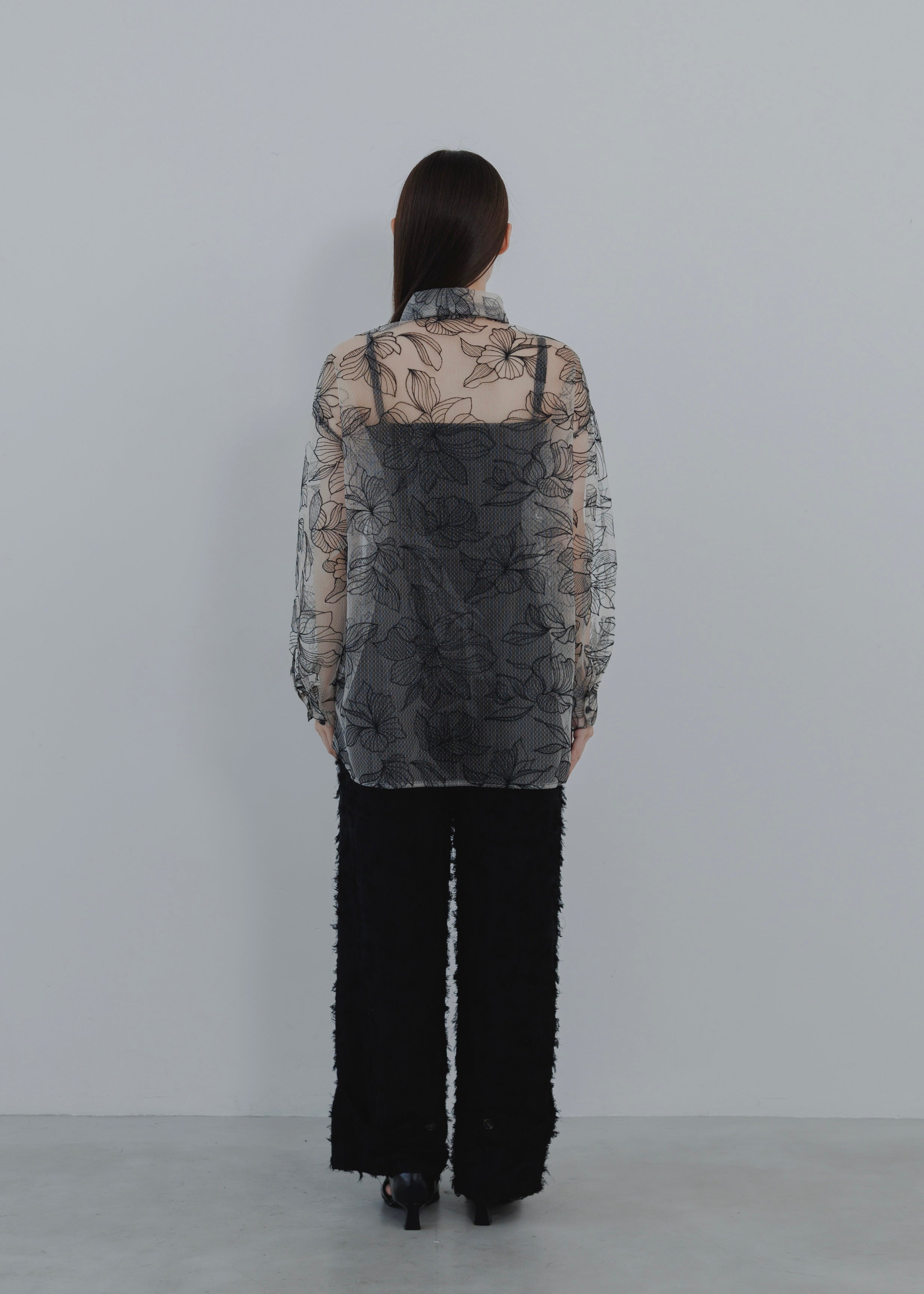 FLOWER TULLE SHIRT