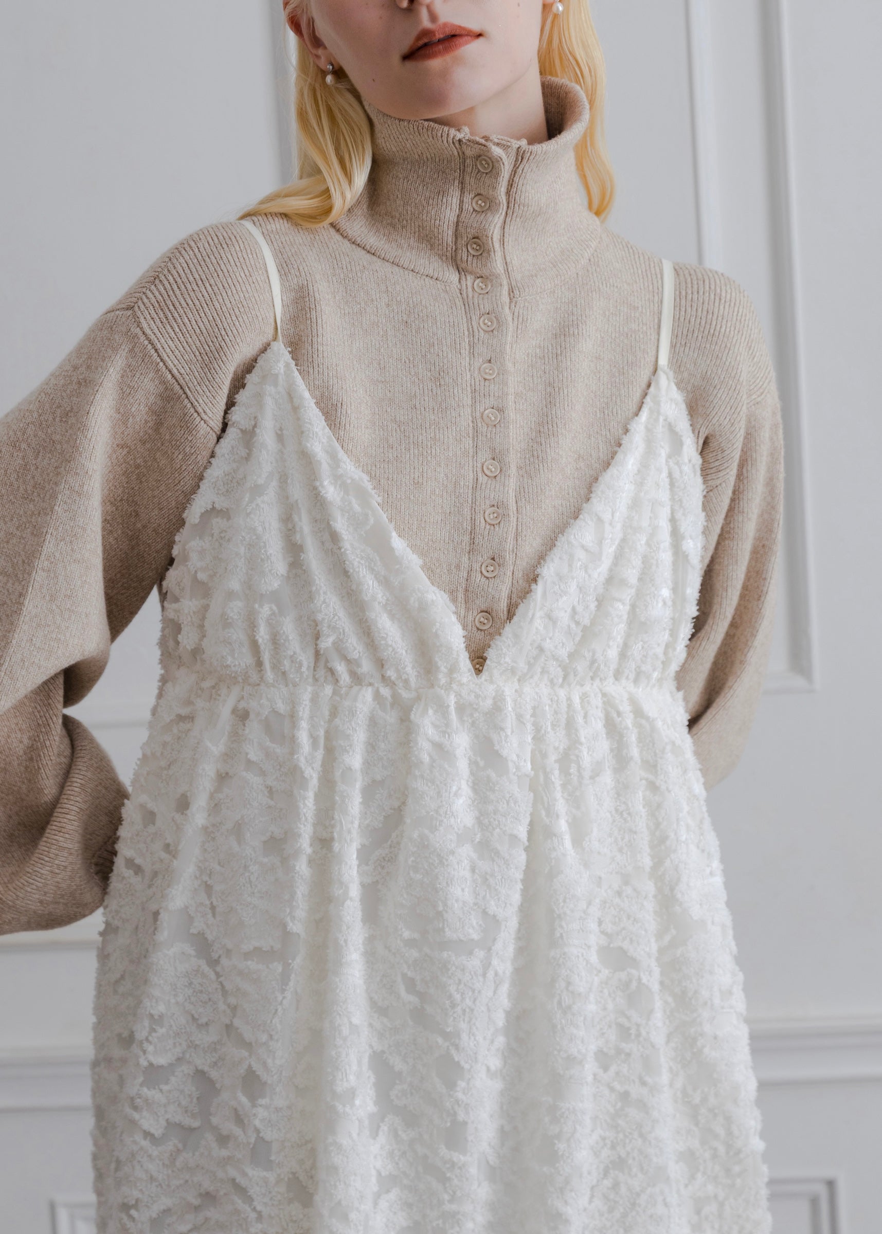 SHEER JACQUARD TUNIC CAMISOLE