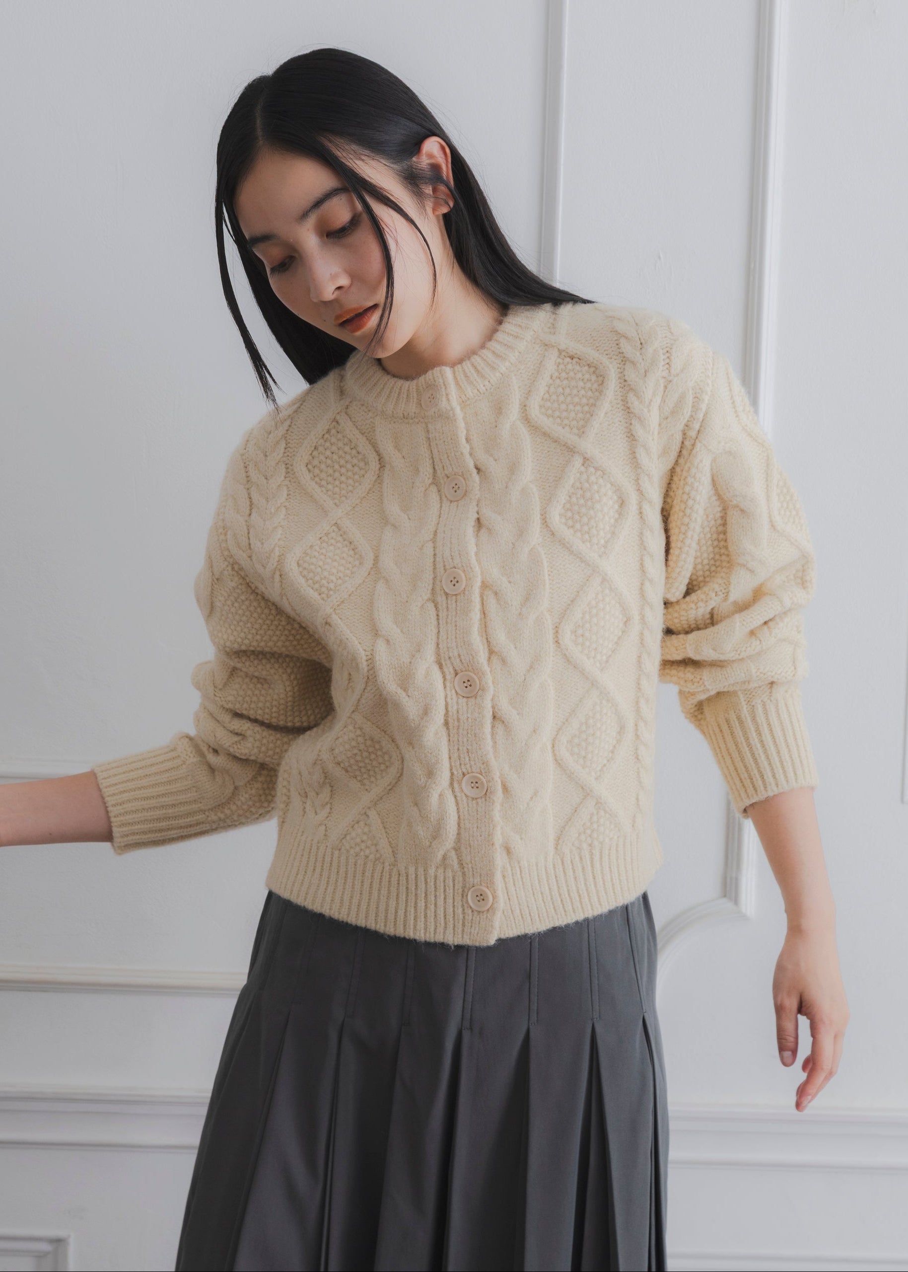 CABLE KNIT CARDIGAN
