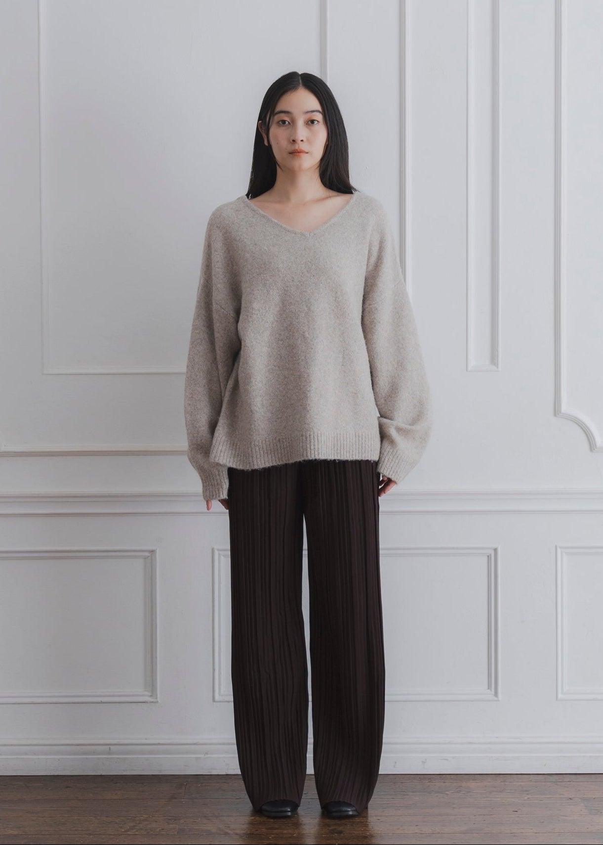 BACK RIBBON KNIT PULLOVER