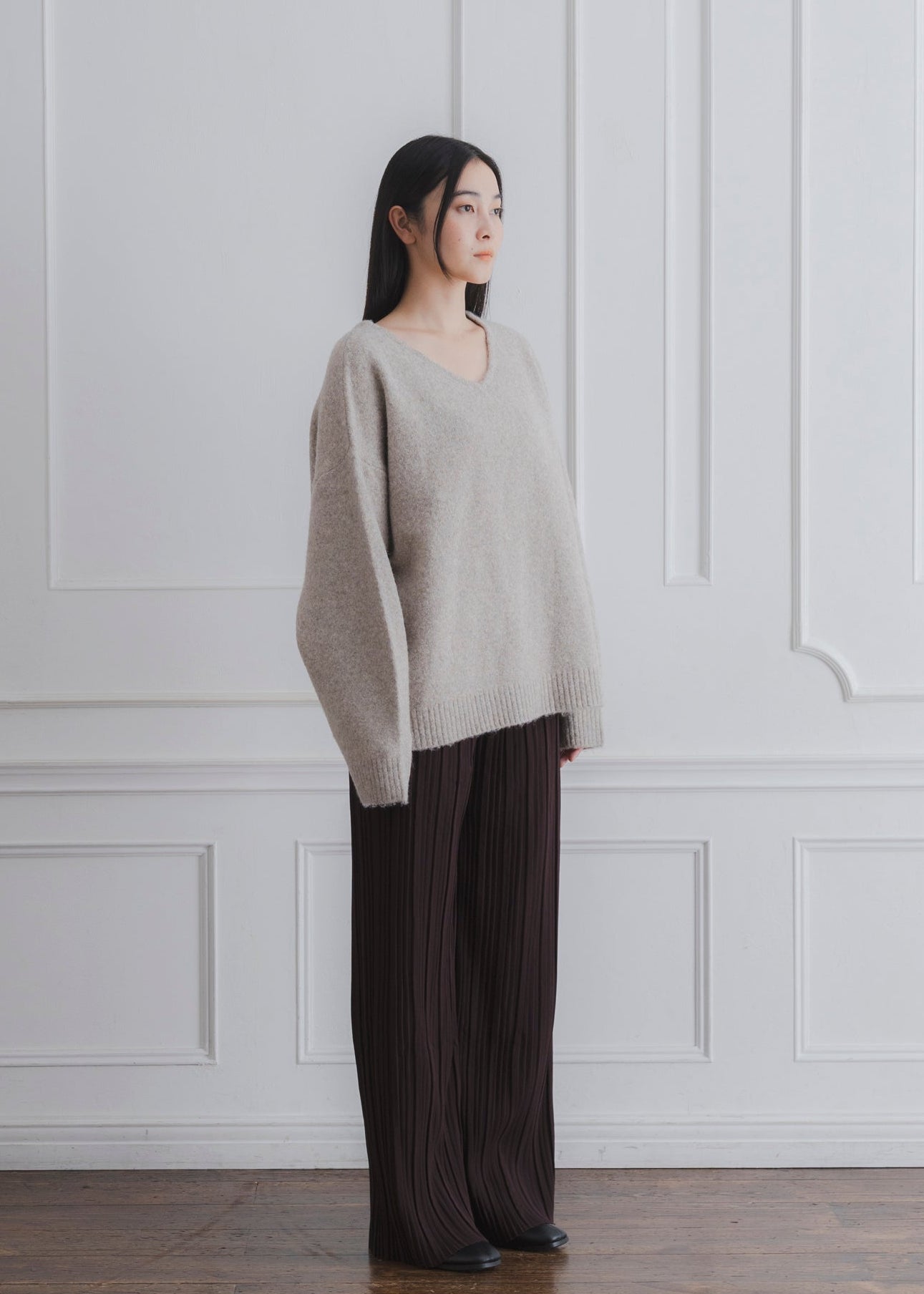 BACK RIBBON KNIT PULLOVER