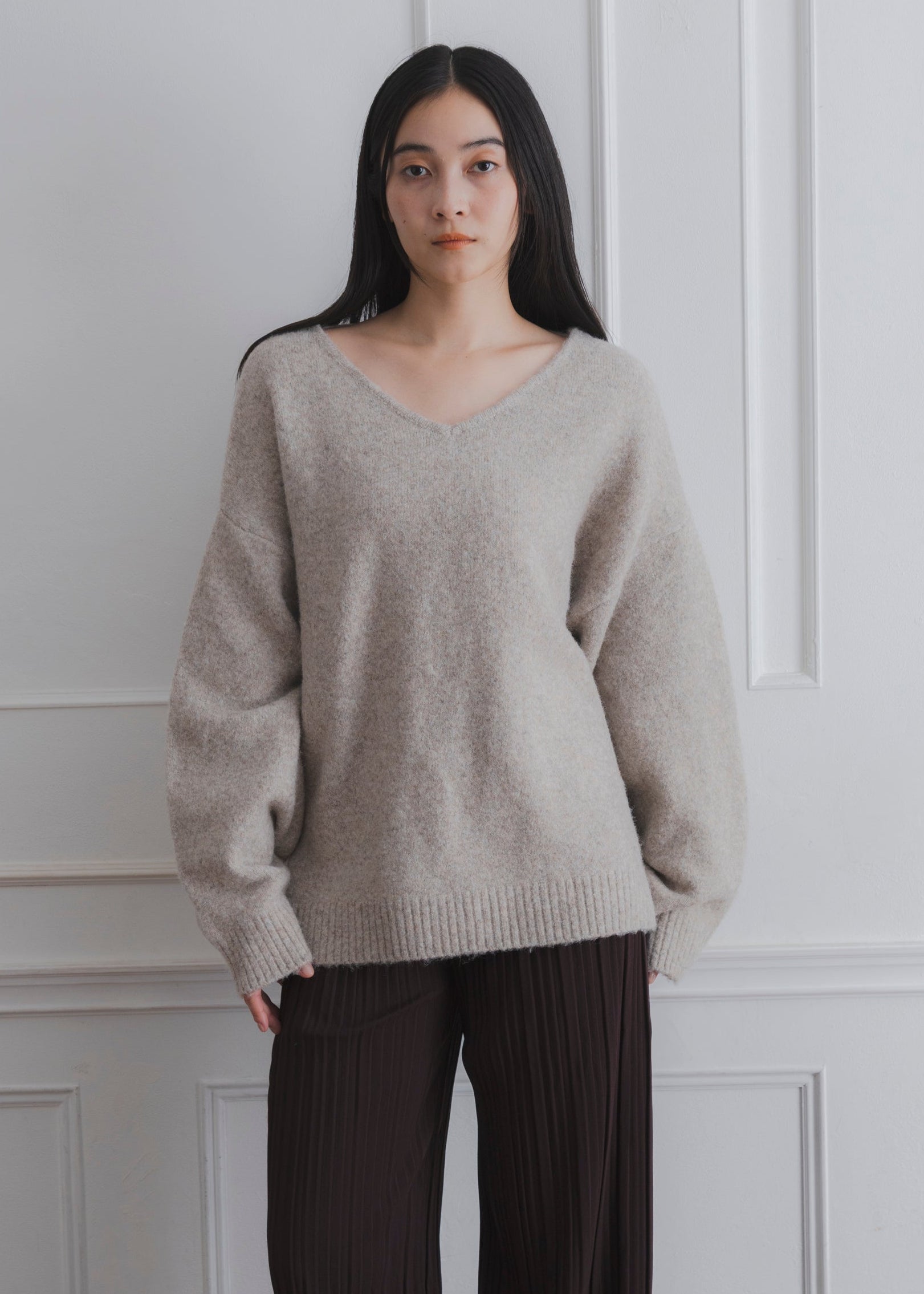 BACK RIBBON KNIT PULLOVER