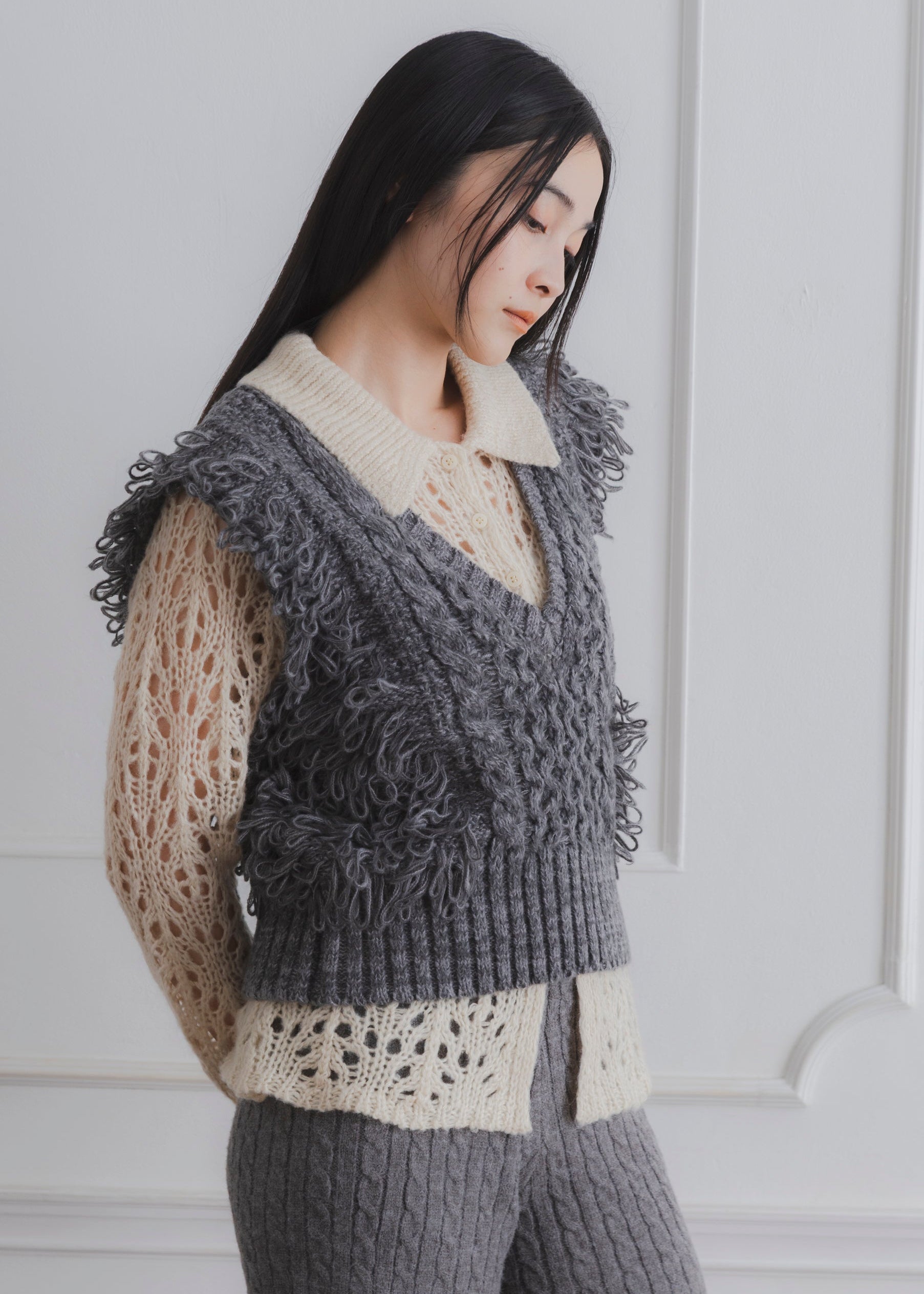 FRINGE KNIT VEST